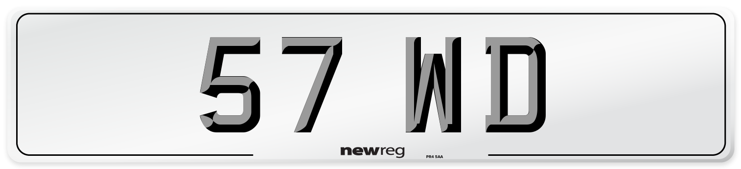 57 WD Number Plate from New Reg